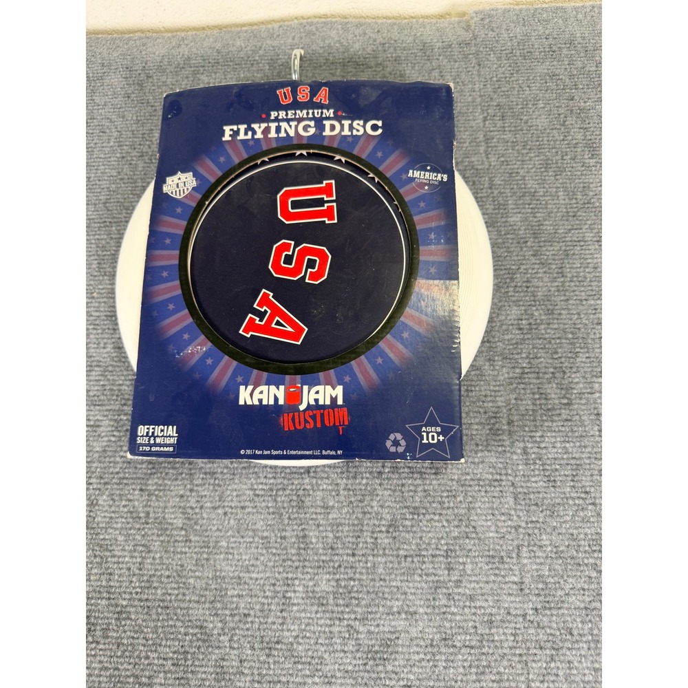KanJam Kustom Premium Flying Disc USA Official Size Weight 170g Red White Blue